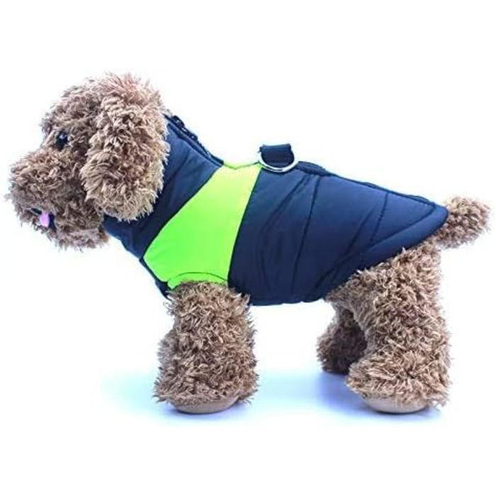 Теплий зимовий одяг для собак Idepet: водонепроникна куртка для маленьких, середніх та великих собак, котів (M, Зелений)