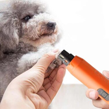 Електричний триммер для собак та котів, 5 швидкостей, акумуляторний, професійний, для догляду за кігтями, помаранчевий