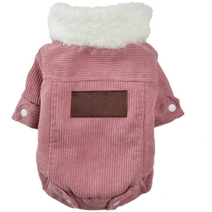 Рожева тепла куртка для собак на осінь/зиму, флісова парка для маленьких та середніх собак та котів, м'яка та тепла, для Шнауцера, розмір M