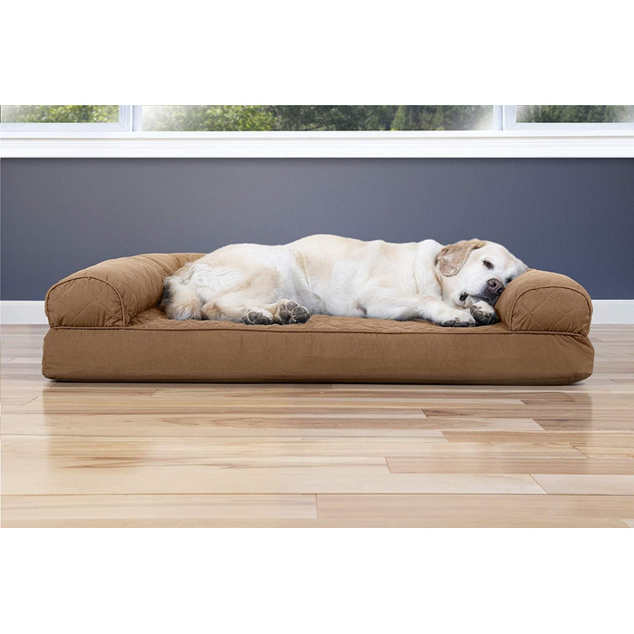 Кішечка Furhaven: ліжко для собак та котів з охолоджуючим гелем та піною з пам'яті, тостований коричневий, 102 x 81 x 20 см