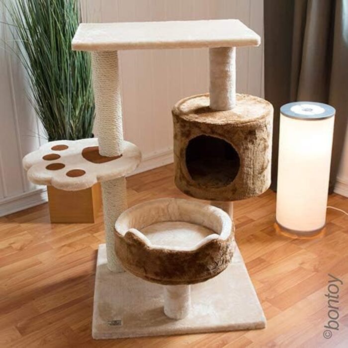 Дряпак для котів Bontoy Romy, 49.5 x 49.5 x 80 см, з лежанками та місцями для лазіння, для великих котів