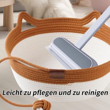 Ручне ткане ліжко для котів Maisly з бавовняного шнура, дихаюче та стійке до подряпин, складане гніздо для котів, універсальний кошик для домашніх тварин з іграшкою для котів та маленьких собак до 10 кг