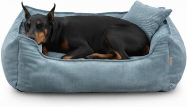 Gutekissen® Lucky: М'яке собаче ліжко - зручне лежанка для собак великих та малих порід. Легко миється, з поліуретановою начинкою та знімним чохлом (Блакитний, XL - 100x75)