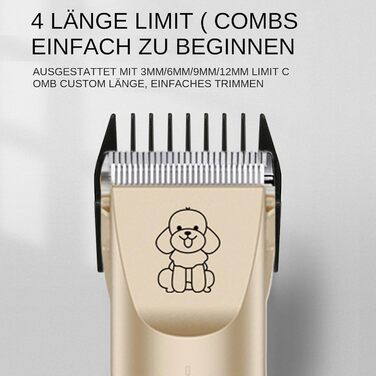 Електричний триммер для собак та котів Gold - тиха робота, для маленьких та великих тварин