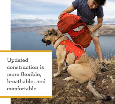 RUFFWEAR Palisades рюкзак для собак середній, червоний, туристичний рюкзак-сумка з сідельними кишенями, для походів і кемпінгу