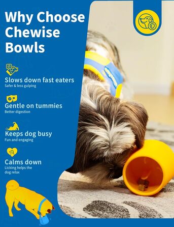 Chewise Годівниця для собак з інтерактивними елементами - повільна годівниця, іграшка-лежак, набір мисок, безпечний TPU, для собак, миється в посудомийній машині