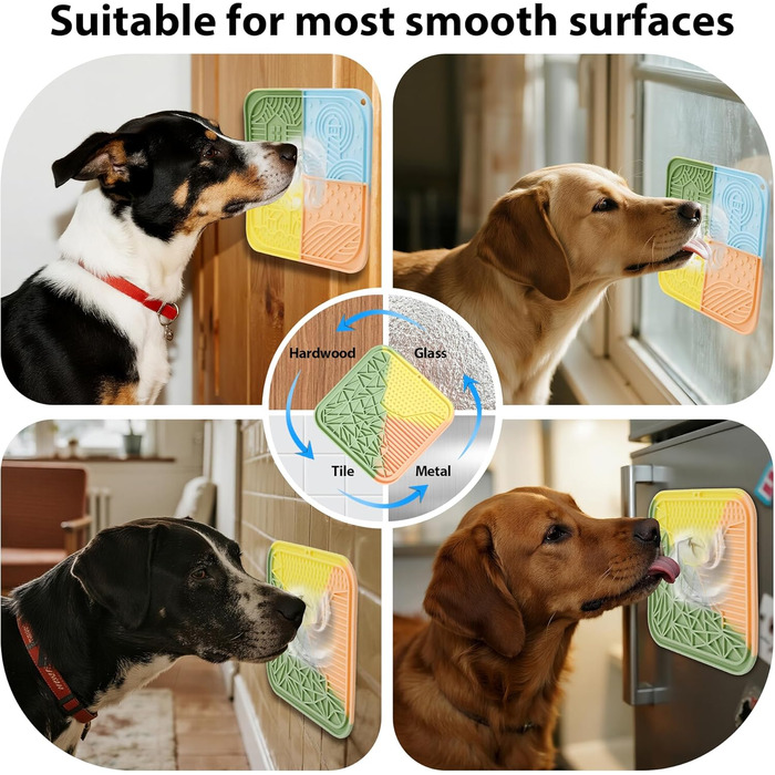 Силіконовий килимок для лизання собак та котів з присосками, багатокольоровий, для цуценят, уповільнює годування, знімає тривогу під час купання та тренувань