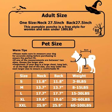 Костюм для собак та власників FLAdorepet на Геловін: сімейний комплект з капелюхом, костюм для собак та людей, гардероб для хатніх тварин та власників, гардероб для Геловіну, костюм для собак великих та гігантських порід (XXL)