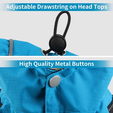 Регенковий плащ JoyDaog для дрібних собак з капюшоном, водонепроникна куртка для собак, плащ для цуценят з кишенями, блакитний, XS X-Small