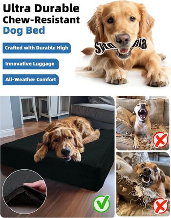 Крісло-ліжко для собак Sytopia XXL, водонепроникне, кошик, 59 кг, для великих собак, для дому та вулиці, 127 см (Чорний)