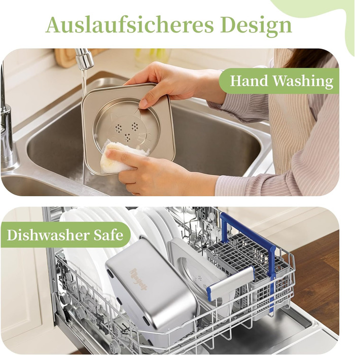 Миска для собак Nayelf 3L без обливання, з нержавіючої сталі 304, з антиковзним дном, для великих та середніх собак, придатна для миття в посудомийній машині