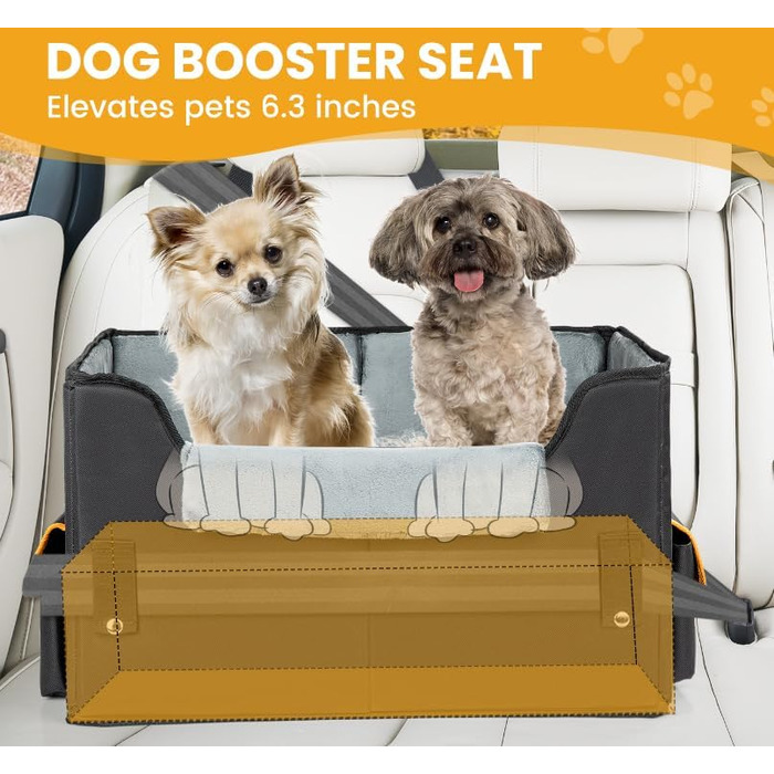 Автомобільний лежак для собак - чорний, 20 кг, M - універсальний, для переднього та заднього сидіння