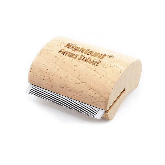 Інструмент для догляду за шерстю собак, котів та коней: ергономічна дерев'яна щітка, професійний гребінець для грумінгу, безболісний для короткої та довгої шерсті, видаляє шерсть та бруд - 6,5 см