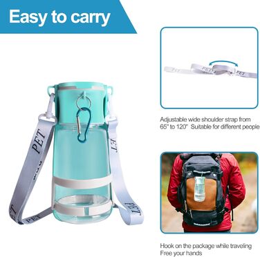 Портативна пляшка для води для собак SHAFGO 540 мл з підставкою, для подорожей, без розливання, для прогулянок