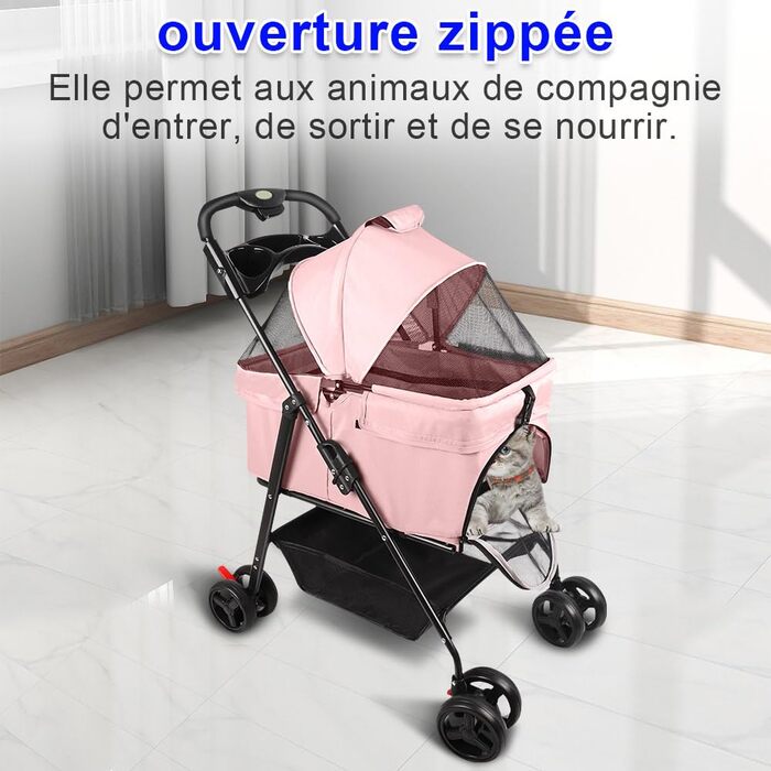 Візок для собак та котів OHMG Hundebuggy: компактний, складаний, до 25 кг, з сіткою та тримачем для напоїв (50 x 65 x 99 см)