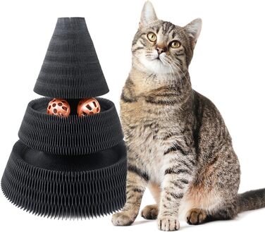 Котячий будиночок з картонної гофротари Treetop від CanadianCat - ігровий комплекс з кульками, чорний, 27,5 x 28 x 28 см