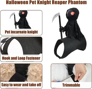 Костюм для собак Темний лицар, розмір L, на липучці, на Хелловін, для котів та собак, середніх та малих порід