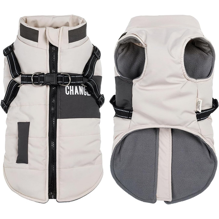 Зимові куртки для собак, теплі та водонепроникні, з світловідбиваючими елементами, жилет для цуценят та собак середніх та великих розмірів XXL, білий