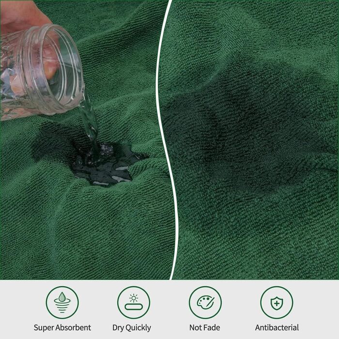 Рушник для собак PETTOM, мікрофібра, швидковисихаючий, для великих собак (M, зелений)