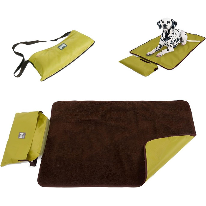Килимок для собак Yolispa: велике ліжко-матрац для собак, водонепроникний, для дому, вулиці, кемпінгу та подорожей (зелений)