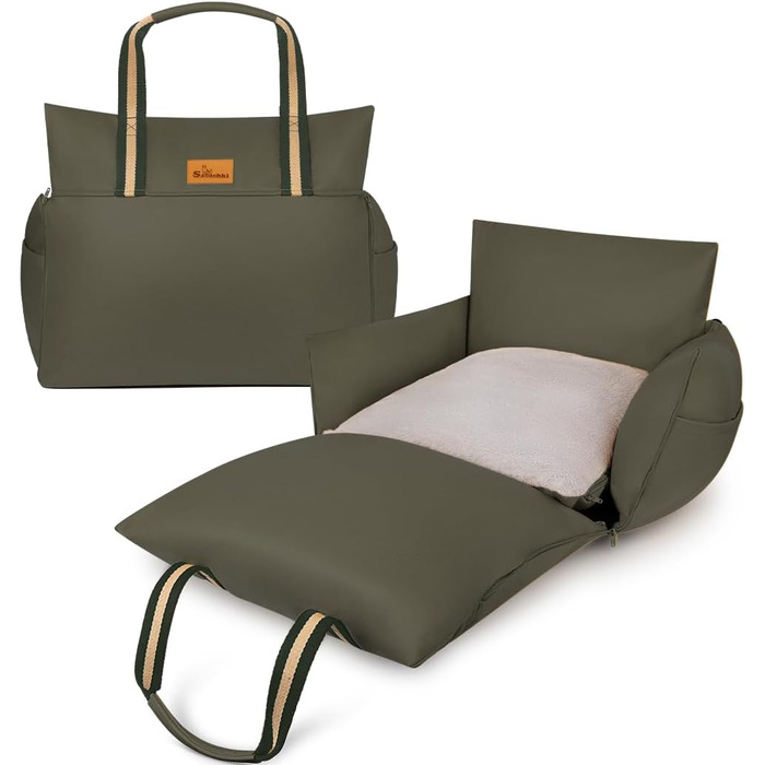 Водонепроникне ліжко-підвищення для собак у машину, переноска для собак, оливковий