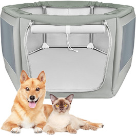 Клітка-вольєр для собак та котів Makerfire 94x81.3 см, вольєр для цуценят з воротами, стабільний та безпечний, для дому та вулиці