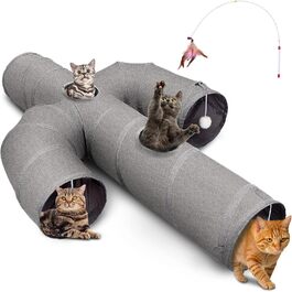 Котячий тунель Ownpets у формі кактуса, міцний складний тунель з оксфордської тканини для котів, інтерактивний ігровий тунель з іграшкою-вудкою, для дому