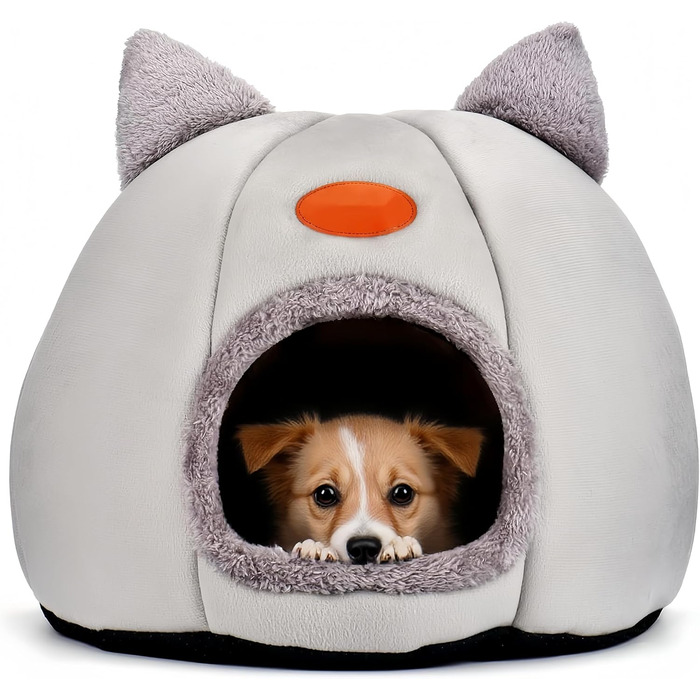 Кігтеточка-ліжко для котів, ліжко для котів середнього розміру (сірий, M), з м'якими подушками