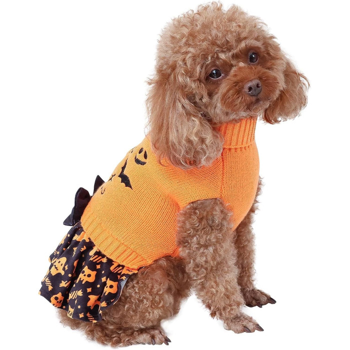 Пуловер для собак CuteBone на Halloween для середніх собак, дівчаток, з вишивкою 