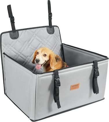 Автокрісло для собак VEVOR: водонепроникне, з підставкою, безпечне, для собак до 22 кг (Сірий)