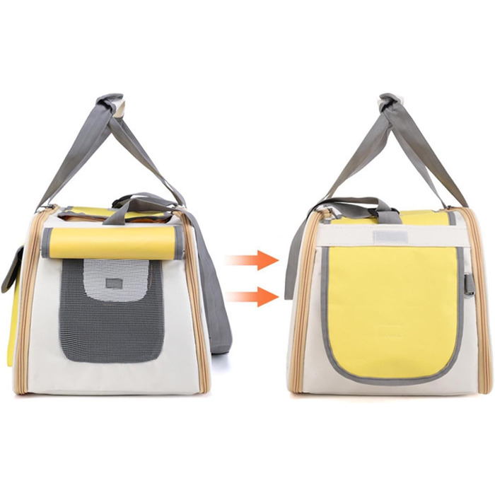 Трансформер для собак та котів Topyond - переноска для тварин з великим об'ємом, вентиляційним вікном та регульованим ременем, водовідштовхуючий оксфорд, жовтий