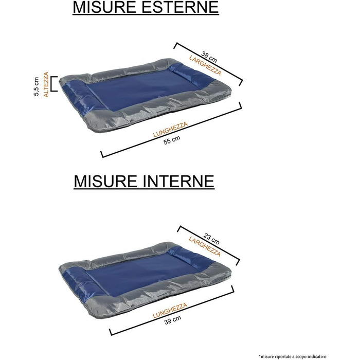 Водонепроникний килимок для собак та котів Sogni e Capricci, поліестер, 55x38 см, світло-блакитний