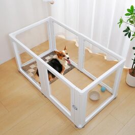 Кігульник для собак Citylife 6-TLG, 60 см, розкладний, з дверцятами, для собак, котів, кроликів, рухливий вольєр для дому, XXL, антиковзаюча поверхня