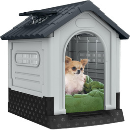 NAIZY Будинок для собак з дахом-люком, 80x71 см, PP, для внутрішнього та зовнішнього використання, зимостійкий, вентильований, XL