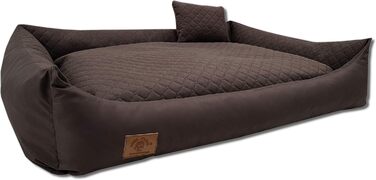 Ліжко для собак Одолплюс XXL - велике собаче ліжко, подушка для собак, собаче диванче з двостороннім матрацом | Знімний та пральний чохол (Коричневий)