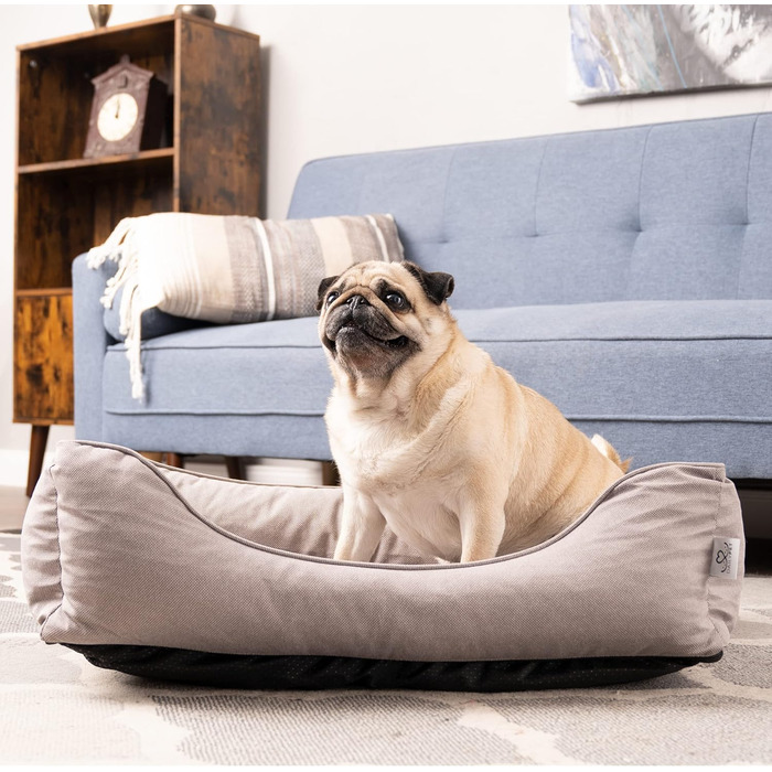 Крісло-лежанка для собак середніх порід – лежанка-кошик, водонепроникна, міцна, сіра, 75 x 55 x 20 см