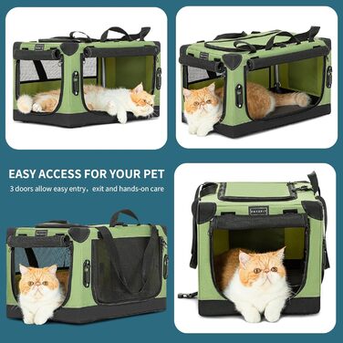 Складана транспортна сумка Petsfit для собак і котів, дорожня переноска для авто, з посиленими швами, безпечними застібками та регульованим чохлом