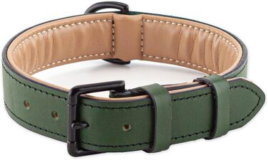 Нашийник для собак Brute Strength з натуральної шкіри, темно-зелений (L, 46-53 см)
