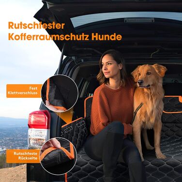 Захист для багажника авто Joejoy для собак з боковими та захистом від навантажувальної зони, універсальний, вологостійкий, стійкий до подряпин, легко чиститься, килимок для багажника, 185 x 105 см