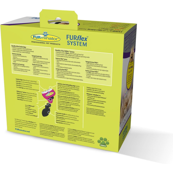 FURminator FURflex, щітка для догляду за великими котами, інструмент для видалення підшерстка, розмір L (з іграшкою для видалення шерсті)