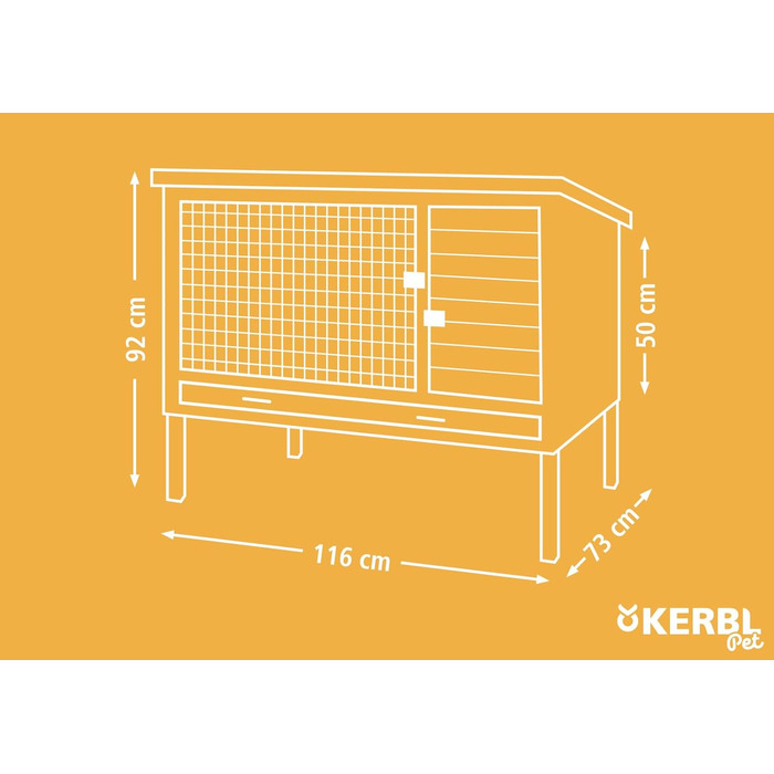 Клітка для гризунів Kerbl Samy XL, екологічний пластик, 116x73x92 см