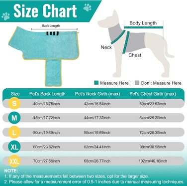 Рушник для собак Hezzuv: ультрапоглинаючий, з мікрофібри, для сушіння після снігу, для цуценят та дорослих, блакитний (S)