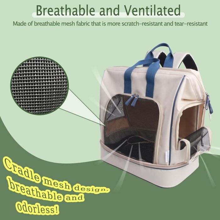 Розширювана переноска для котів – складана переноска для котів та маленьких собак до 6 кг, легка переноска-сумка для собак, дихаюча та компактна переноска, світло-сіра (біло-блакитна)