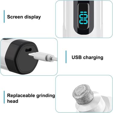 Електричний триммер для собак та котів MiOYOOW - безшумний, з LED-підсвіткою, 2 швидкості, 3 режими шліфування