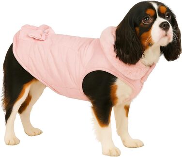 Жакет для собак Flamingo Guzzi з м'якого флісу з бантиком, 30 см, для маленьких собак (чіхуахуа, йоркширський тер'єр, пудель), РОЗОВИЙ 35 см