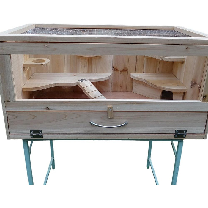 Клітка для хом'яків Mucola 60x35x30 см: дерев'яний загон для гризунів, мишей та щурів