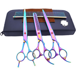 Набір для стрижки собак: професійний набір з 7 предметів з нержавіючої сталі | Стрижка собак та інших домашніх тварин