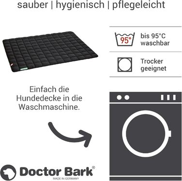 Килимок для собак Doctor Bark – м'який, якісний, для великих собак, міцний, для дому та вулиці, можна прати до 95°C (XL, 120x100 см, Чорний)