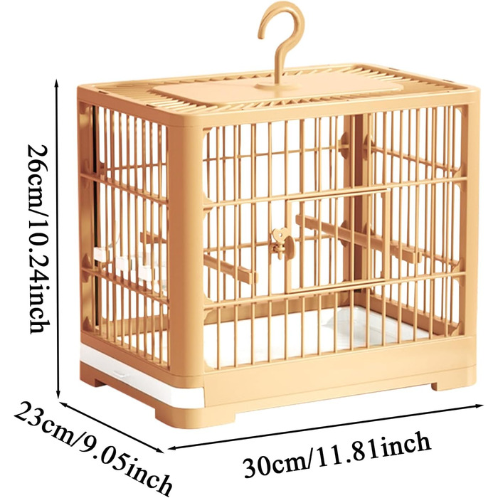 Транспортний ящик Vogeltransportbox для птахів: переноска для хвилястих та корел, з висувною шухлядою, 32x25x13 см