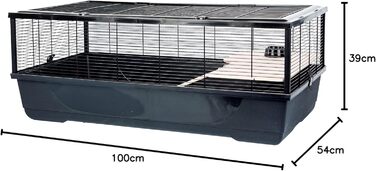 Клітка для гризунів Grosvenor XL 100x54x39 см, чорна